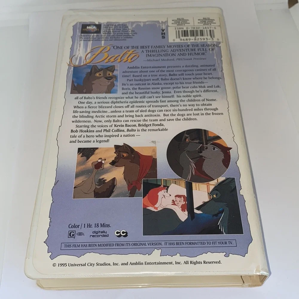 Balto VHS Video Tape